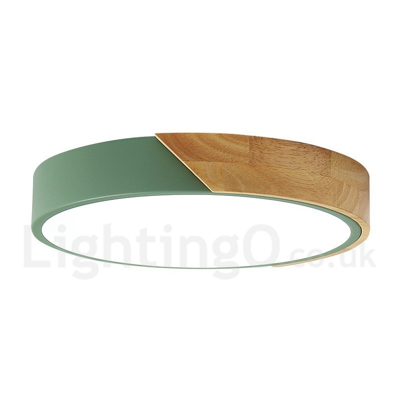 Lámpara de techo moderna y contemporánea de acero y madera.