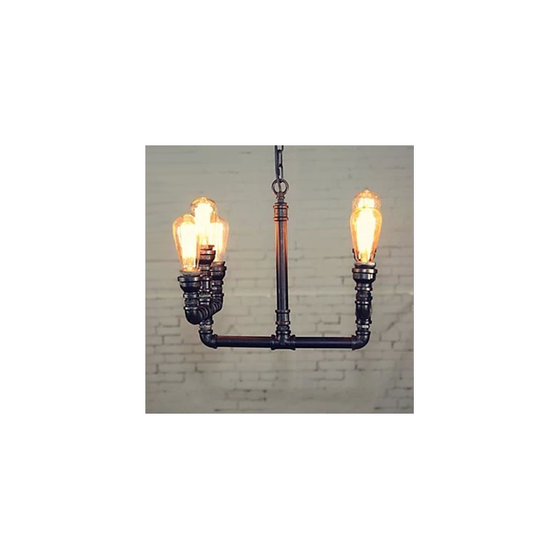 Lámpara de araña estilo mini rústico estilo cabaña retro de metal