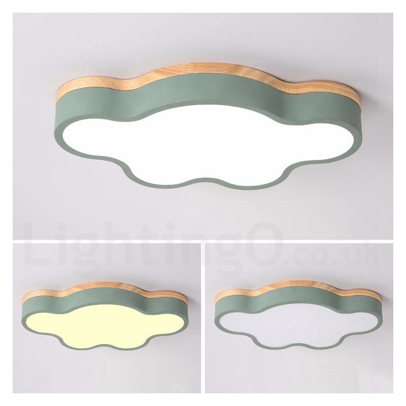 Lámpara de techo empotrada de madera y acero moderna y contemporánea multicolor Macaron