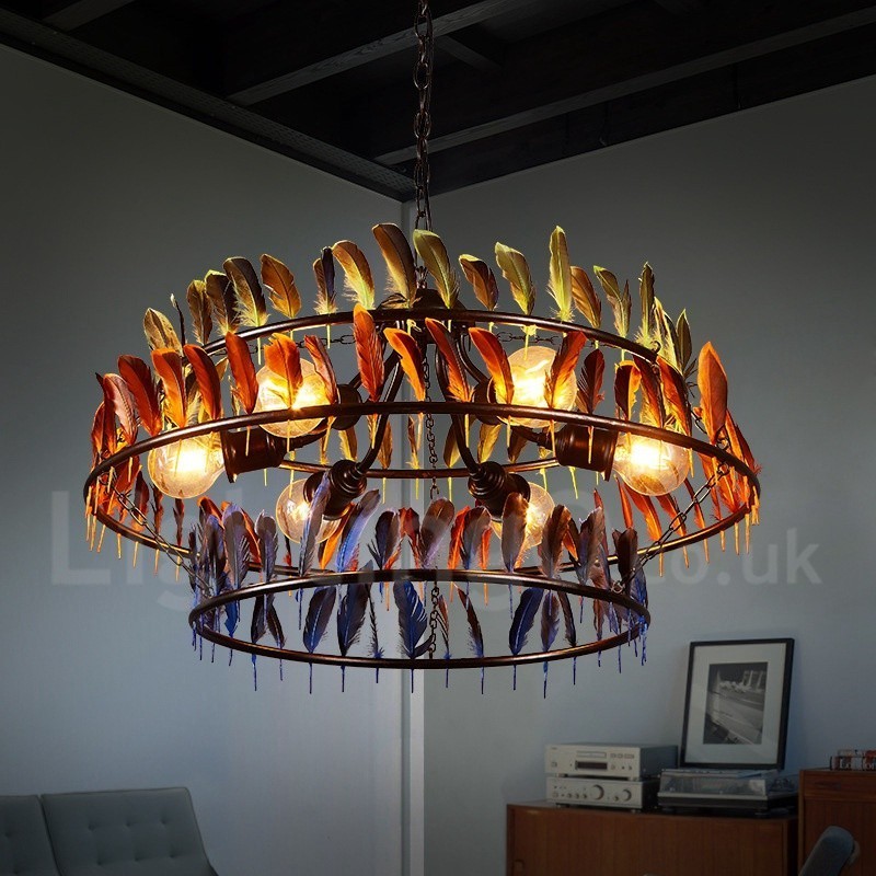 Lámpara colgante de araña de iluminación retro