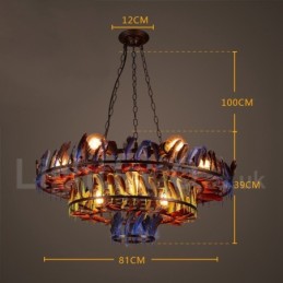 Lámpara colgante de acero retro para tienda de iluminación