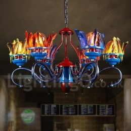 Lámpara colgante de acero retro para tienda de iluminación