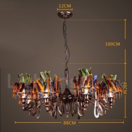 Lámpara colgante de acero retro para tienda de iluminación