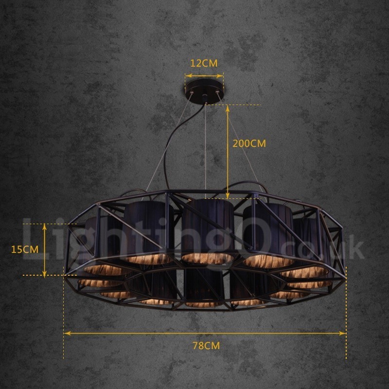 Lámpara colgante de acero de estilo industrial para tienda.