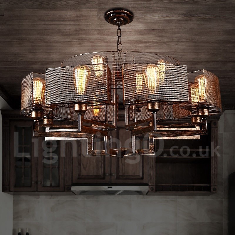 Lámpara colgante de acero de estilo industrial para tienda.