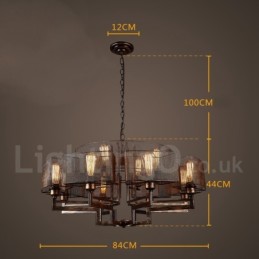 Lámpara colgante de acero de estilo industrial para tienda.