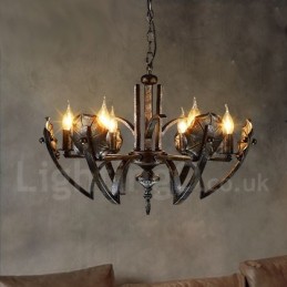 Lámpara colgante de acero de estilo industrial para tienda.
