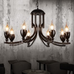 Lámpara colgante de acero de estilo industrial para tienda.