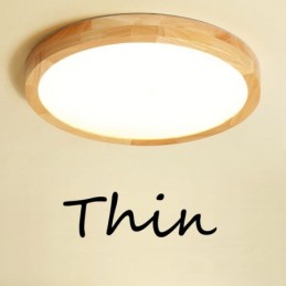 Lámpara de techo de madera redonda ultrafina Lámpara de techo de madera maciza acrílica Luces nórdicas