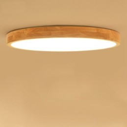 Lámpara de techo de madera redonda ultrafina Lámpara de techo de madera maciza acrílica Luces nórdicas