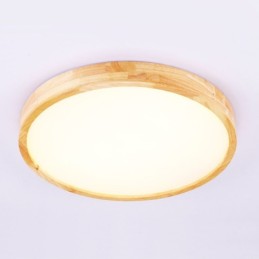 Lámpara de techo de madera redonda ultrafina Lámpara de techo de madera maciza acrílica Luces nórdicas