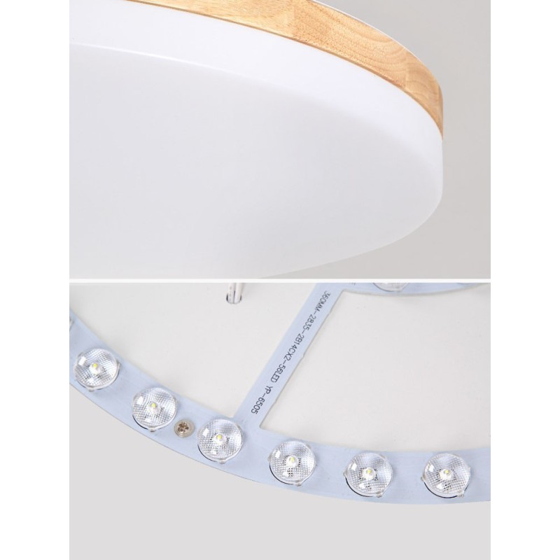 Lámpara de techo redonda nórdica, lámpara de madera maciza moderna y sencilla, lámpara de techo ultrafina