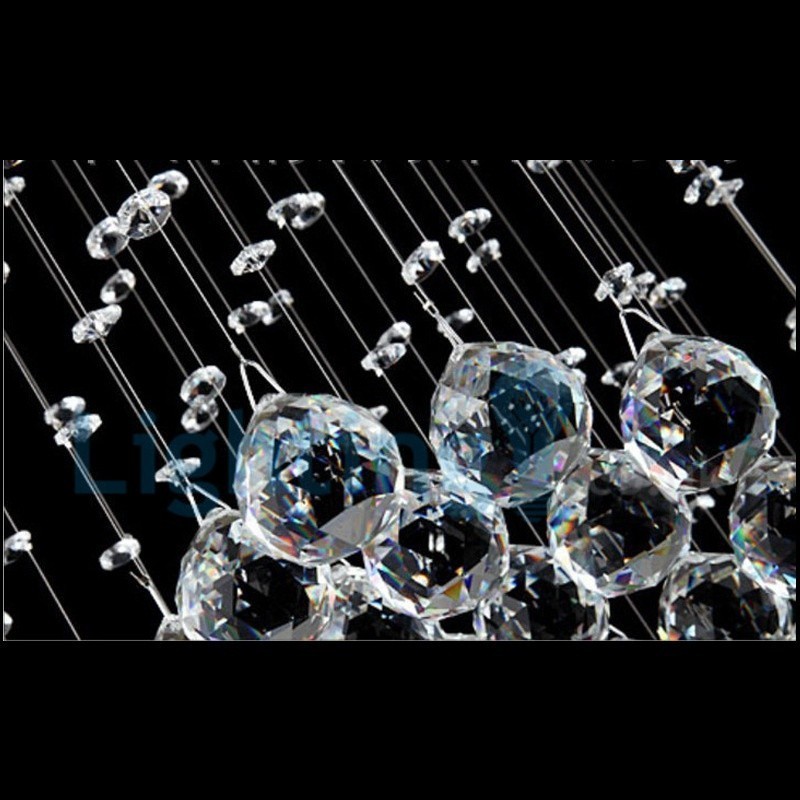 Lámpara de araña contemporánea moderna con montaje empotrado, lámpara colgante con forma de gota de lluvia de cristal