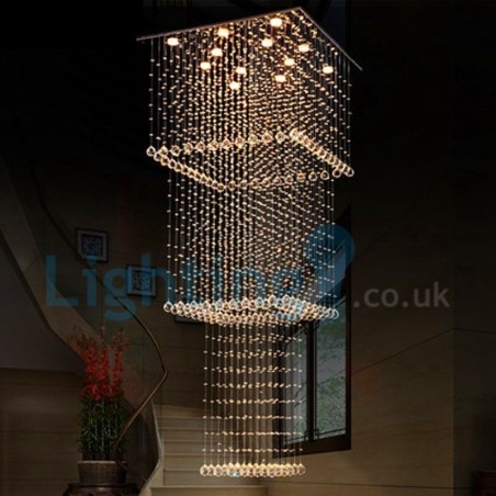 Lámpara de araña contemporánea moderna con montaje empotrado, lámpara colgante con forma de gota de lluvia de cristal Lámpara de araña contemporánea moderna con montaje empotrado, lámpara colgante con forma de gota de lluvia de cristal