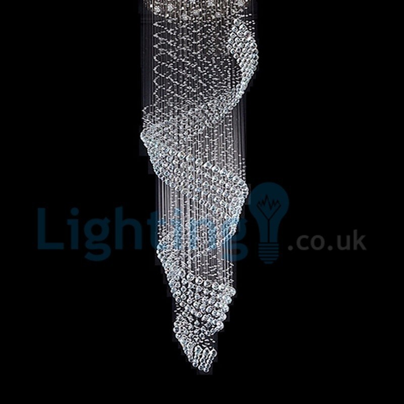 Lámpara de araña contemporánea moderna con montaje empotrado, lámpara colgante con forma de gota de lluvia de cristal