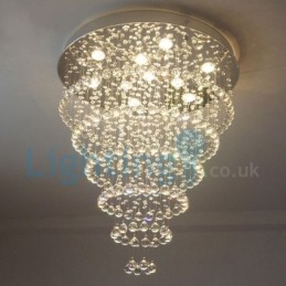 Lámpara colgante empotrada moderna y contemporánea con forma de gota de lluvia de cristal