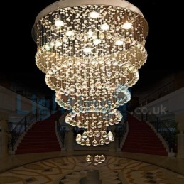 Lámpara colgante empotrada moderna y contemporánea con forma de gota de lluvia de cristal