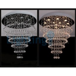 Lámpara colgante empotrada moderna y contemporánea con forma de gota de lluvia de cristal