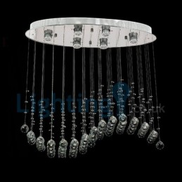 Lámpara colgante empotrada moderna y contemporánea con forma de gota de lluvia de cristal
