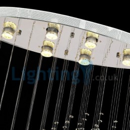 Lámpara colgante empotrada moderna y contemporánea con forma de gota de lluvia de cristal