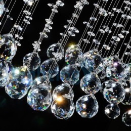 Lámpara colgante empotrada moderna y contemporánea con forma de gota de lluvia de cristal