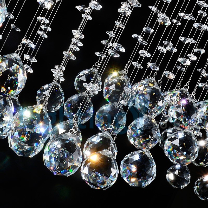 Lámpara colgante empotrada moderna y contemporánea con forma de gota de lluvia de cristal