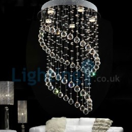 Lámpara colgante empotrada moderna y contemporánea con forma de gota de lluvia de cristal