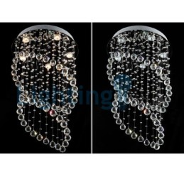 Lámpara colgante empotrada moderna y contemporánea con forma de gota de lluvia de cristal