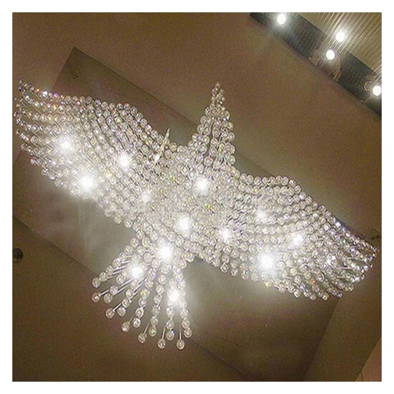 Lámpara de araña contemporánea moderna con montaje empotrado, lámpara colgante con forma de gota de lluvia de cristal