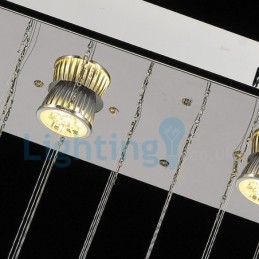 Lámpara de araña contemporánea moderna con montaje empotrado, lámpara colgante con forma de gota de lluvia de cristal