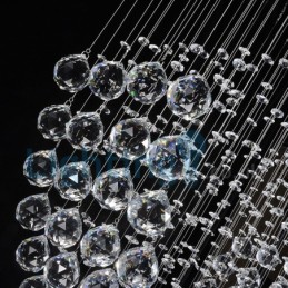 Lámpara de araña contemporánea moderna con montaje empotrado, lámpara colgante con forma de gota de lluvia de cristal