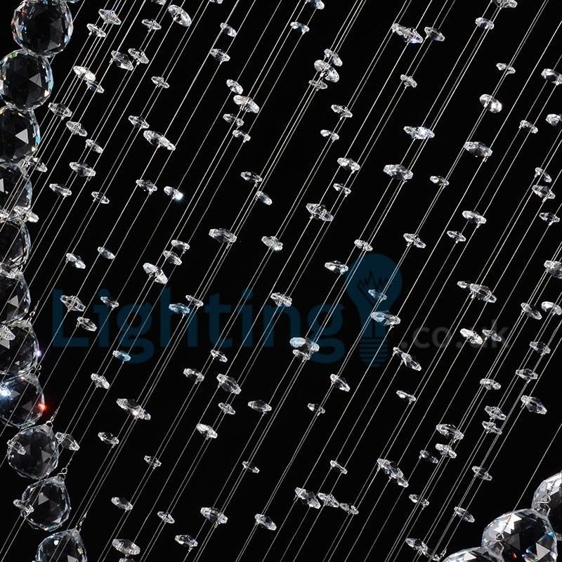 Lámpara de araña contemporánea moderna con montaje empotrado, lámpara colgante con forma de gota de lluvia de cristal