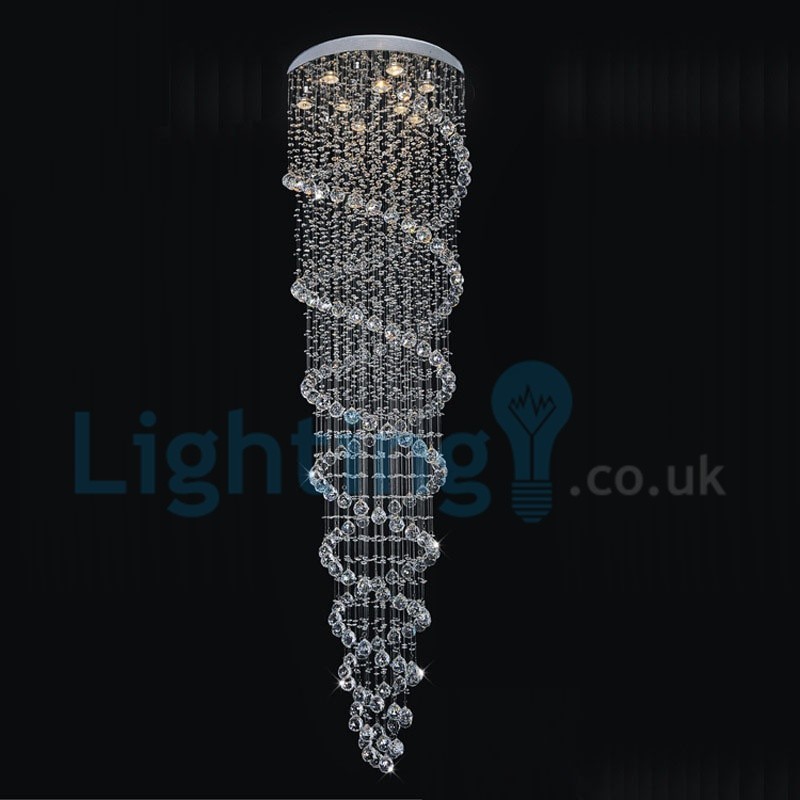 Lámpara de araña contemporánea moderna con montaje empotrado, lámpara colgante con forma de gota de lluvia de cristal