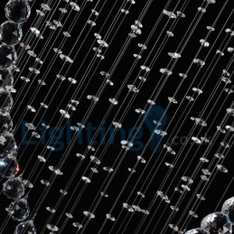 Lámpara de araña contemporánea moderna con montaje empotrado, lámpara colgante con forma de gota de lluvia de cristal