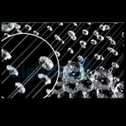 Lámpara de araña contemporánea moderna con montaje empotrado, lámpara colgante con forma de gota de lluvia de cristal