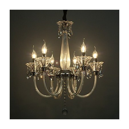 Lámpara de araña estilo americano Lodge de 6 luces con pantalla de vidrio Lámpara de araña estilo americano Lodge de 6 luces con pantalla de vidrio