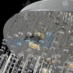 Lámpara de araña contemporánea moderna con montaje empotrado, lámpara colgante con forma de gota de lluvia de cristal