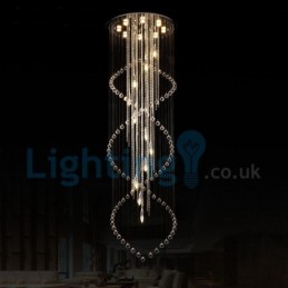Lámpara colgante empotrada moderna y contemporánea con forma de gota de lluvia de cristal
