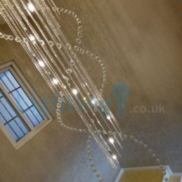 Lámpara colgante empotrada moderna y contemporánea con forma de gota de lluvia de cristal