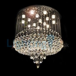 Lámpara de araña contemporánea moderna con montaje empotrado, lámpara colgante con forma de gota de lluvia de cristal