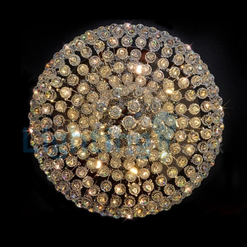 Lámpara de araña contemporánea moderna con montaje empotrado, lámpara colgante con forma de gota de lluvia de cristal