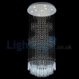 Lámpara de araña contemporánea moderna con montaje empotrado, lámpara colgante con forma de gota de lluvia de cristal