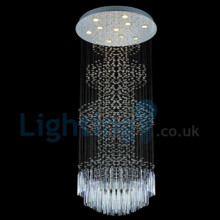 Lámpara de araña contemporánea moderna con montaje empotrado, lámpara colgante con forma de gota de lluvia de cristal Lámpara de araña contemporánea moderna con montaje empotrado, lámpara colgante con forma de gota de lluvia de cristal