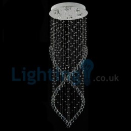 Lámpara de araña contemporánea moderna con montaje empotrado, lámpara colgante con forma de gota de lluvia de cristal