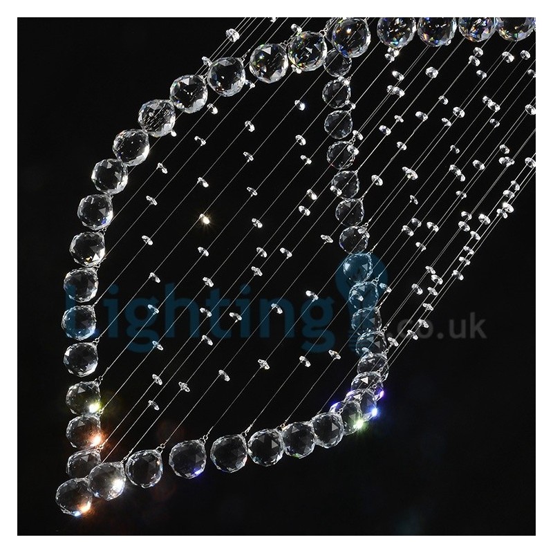 Lámpara de araña contemporánea moderna con montaje empotrado, lámpara colgante con forma de gota de lluvia de cristal