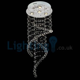 Lámpara de araña contemporánea moderna con montaje empotrado, lámpara colgante con forma de gota de lluvia de cristal