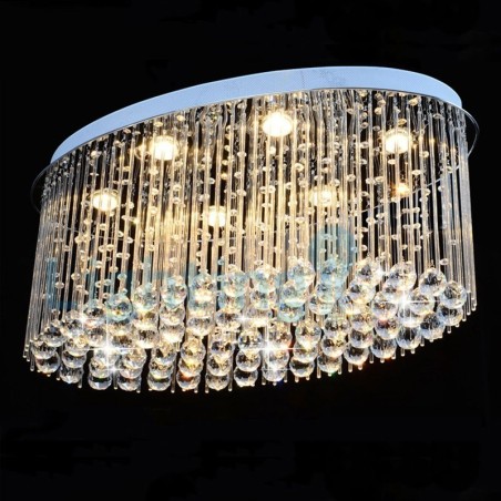 Lámpara de araña contemporánea moderna con montaje empotrado, lámpara colgante con forma de gota de lluvia de cristal Lámpara de araña contemporánea moderna con montaje empotrado, lámpara colgante con forma de gota de lluvia de cristal