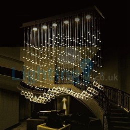 Lámpara colgante empotrada moderna y contemporánea con forma de gota de lluvia de cristal
