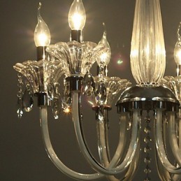 Lámpara de araña estilo americano Lodge de 6 luces con pantalla de vidrio