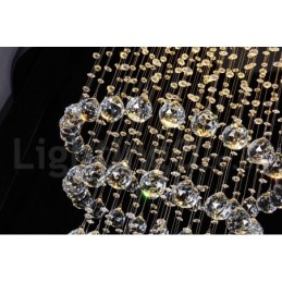 Lámpara colgante empotrada moderna y contemporánea con forma de gota de lluvia de cristal